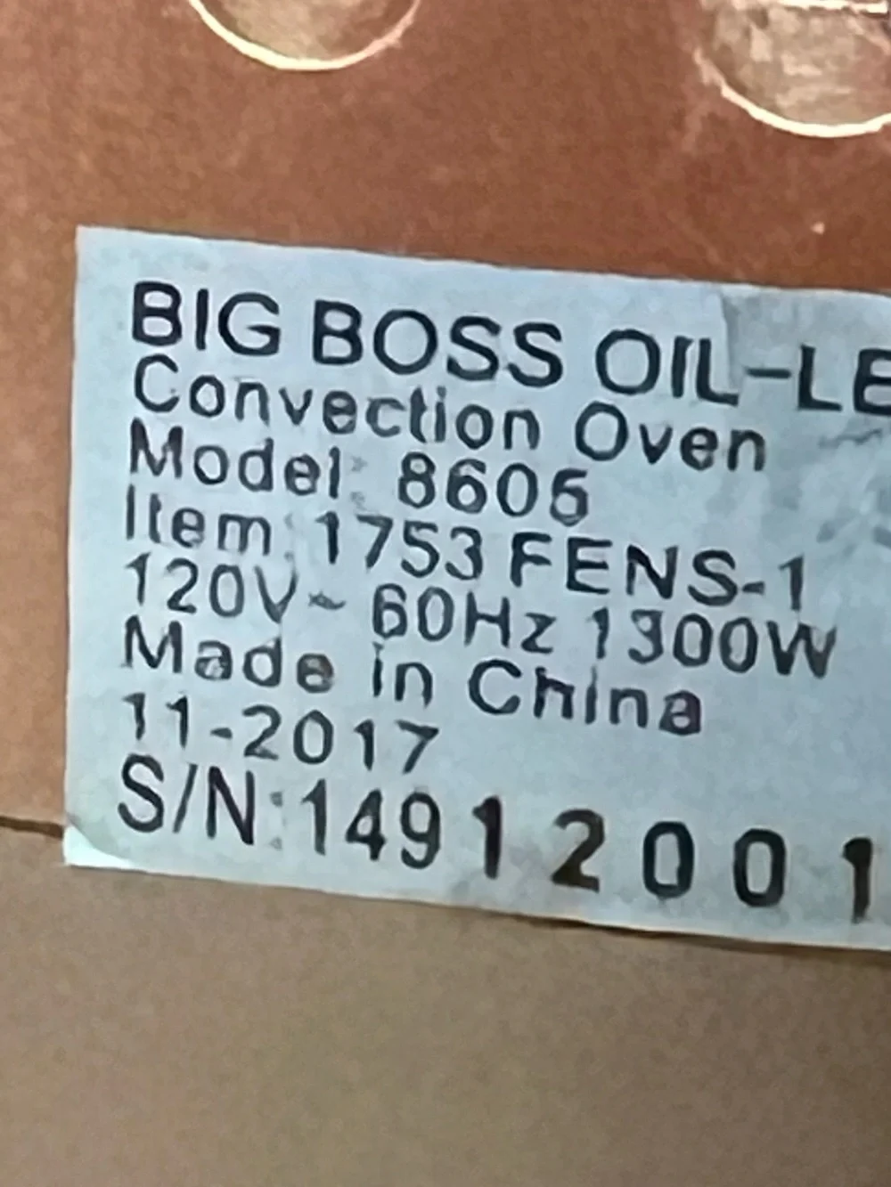 Big Boss 8605 Air Fryer Oil Less Fryer Replacement Clear Glass Bowl & Stan Only